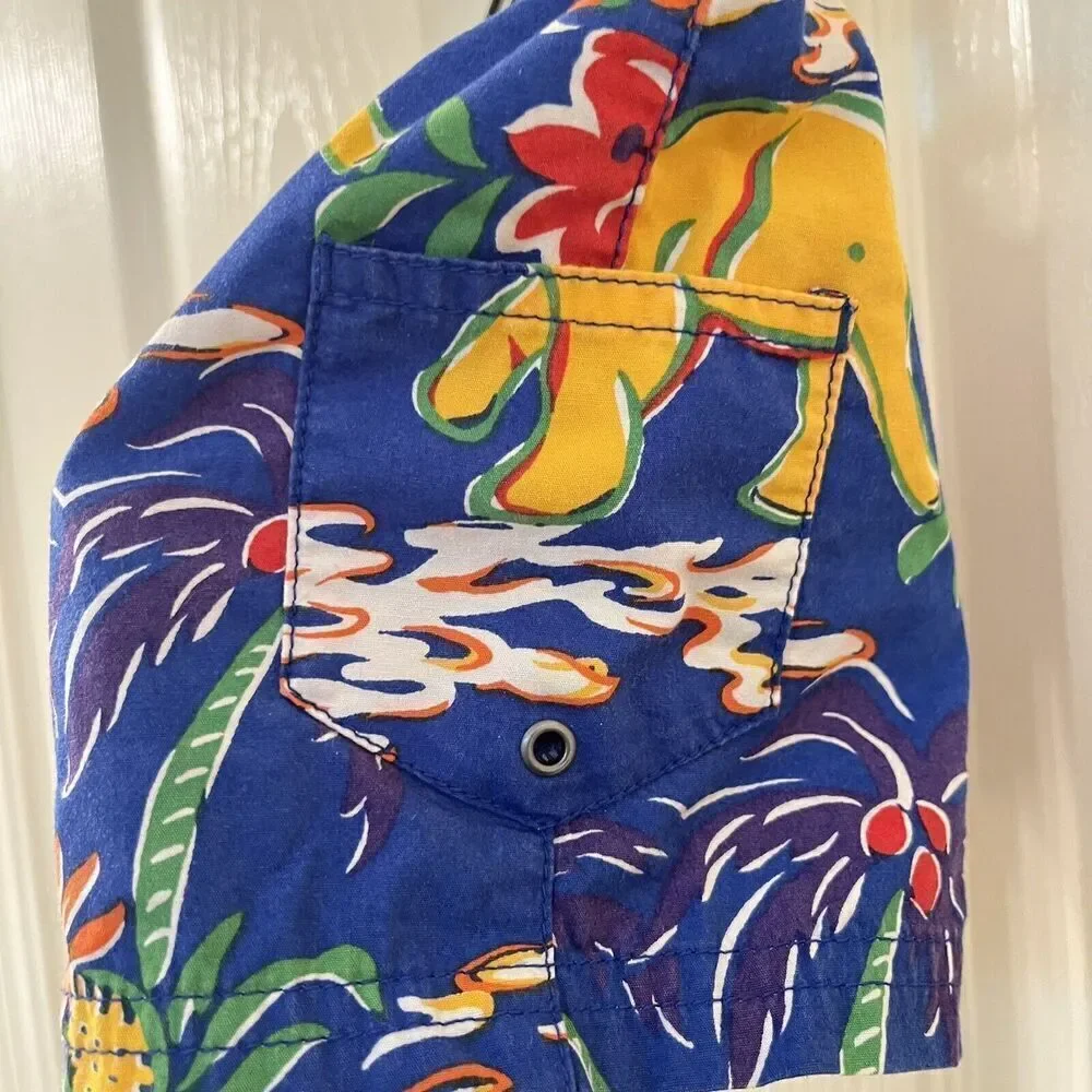Polo by Ralph Lauren Swim Trunks Shorts Elephant Tropical Boys Size 9 Months